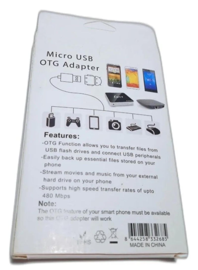 OTG USB to Micro USB Adapter with Mini Ports for Tablets, Android Devices, Samsung, and Xiaomi. Number of Ports: 1. Multiple Colors. - Image 4